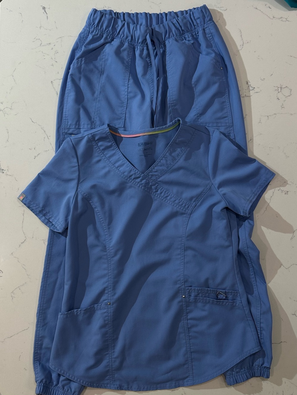Scrubstar Ultimate Women’s XS Blue Scrub Set – V-Neck Top & Jogger Pants